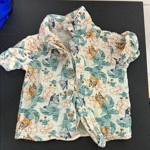 Kids Button Down Shirt with Bluey